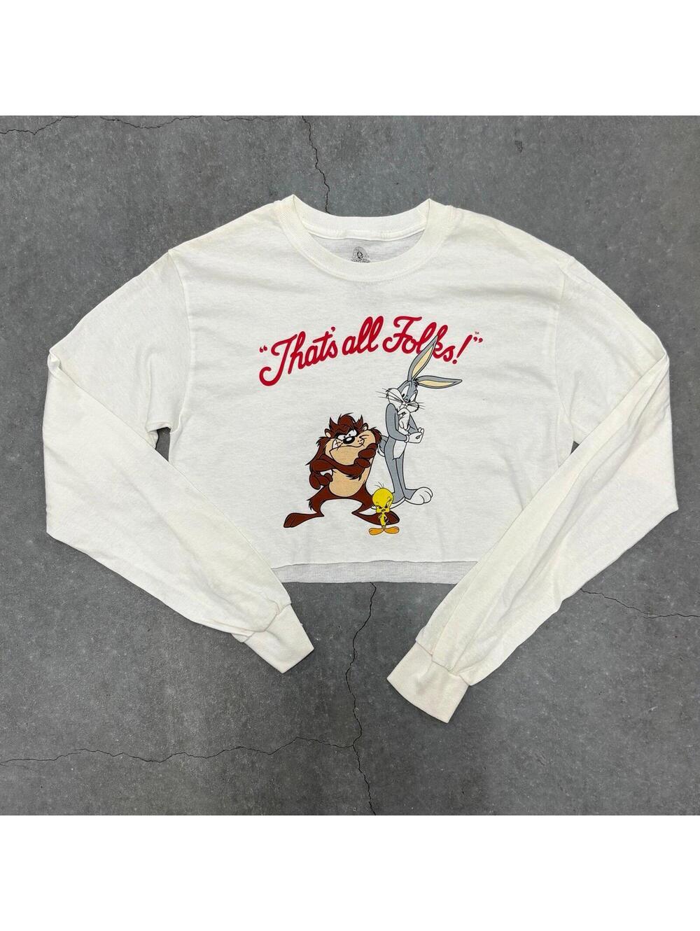 Looney Tunes Cropped Long Sleeve Top Shirt